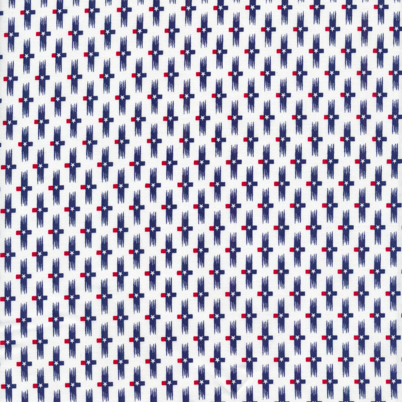 Blue backgammon with stars pattern on white fabric background