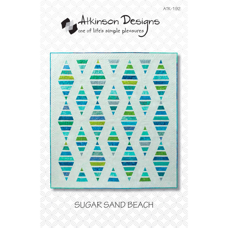 The front of the Sugar Sand Beach pattern by Atkinson Designs showing the geometric quilt