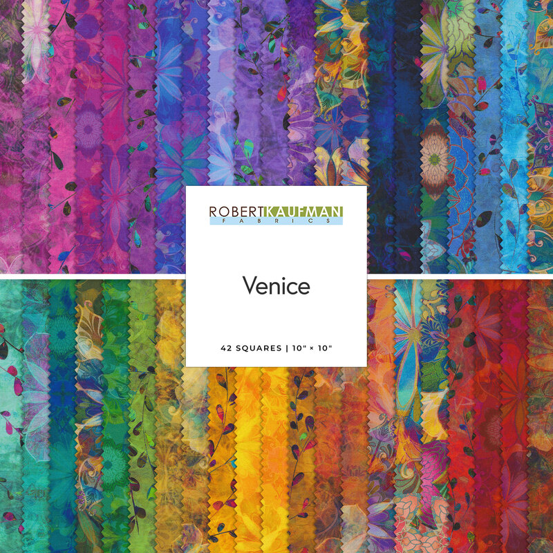 A collage of the fabrics included in the Venice 10