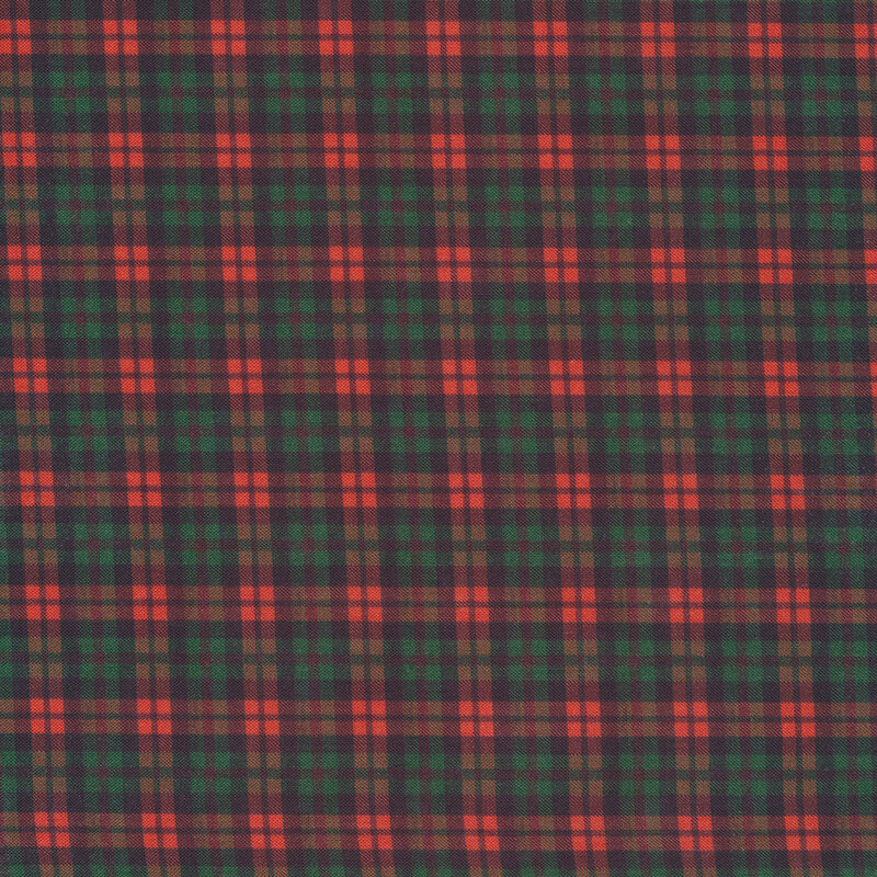 red and green seasonal plaid fabric