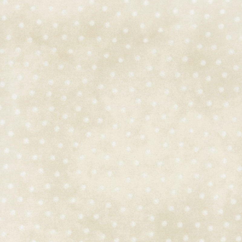 Mottled cream with white polka dot flannel fabric