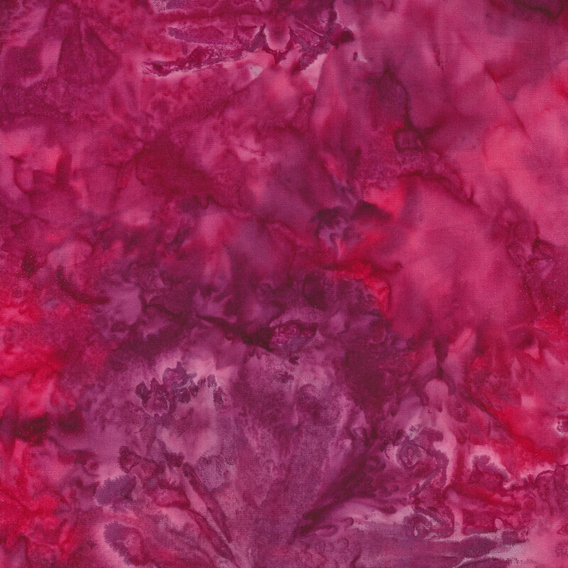 Pink and purple watercolor Batik fabric.