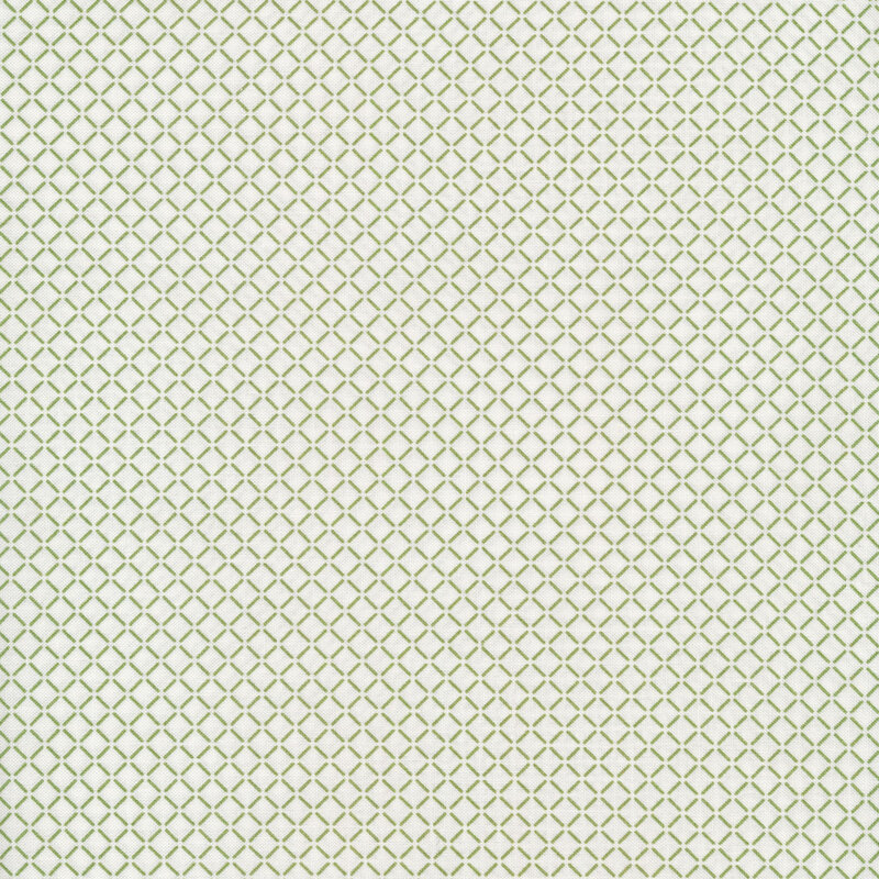 Green lattice on cream fabric