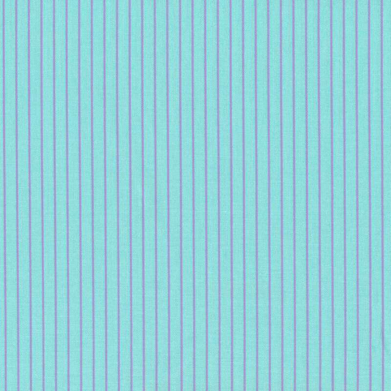 Aqua fabric with small purple stripes