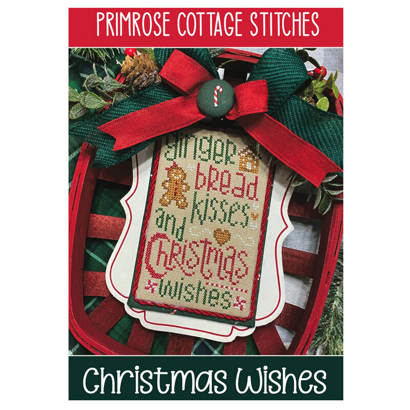 The front of the Christmas Wishes Cross Stitch pattern by Primrose Cottage showing the finished project.