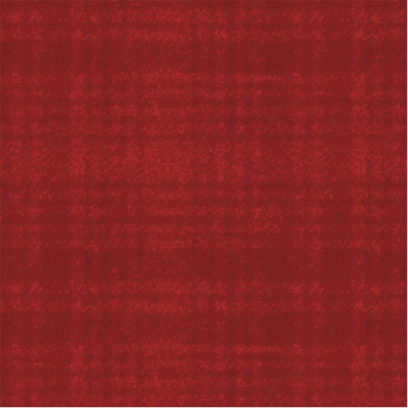 A textured red flannel quilt fabric with a subtle plaid pattern.