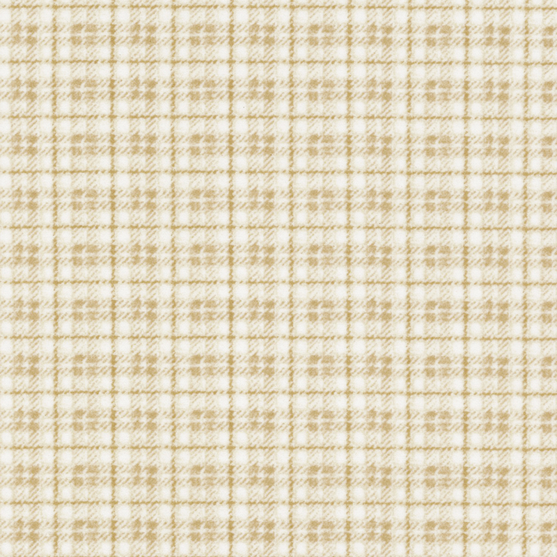 cream plaid flannel fabric