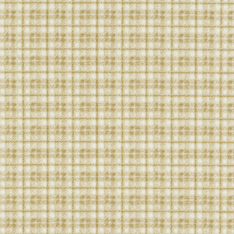 cream plaid flannel fabric