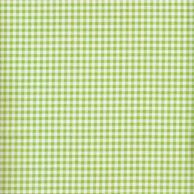 Fabric of a green gingham print