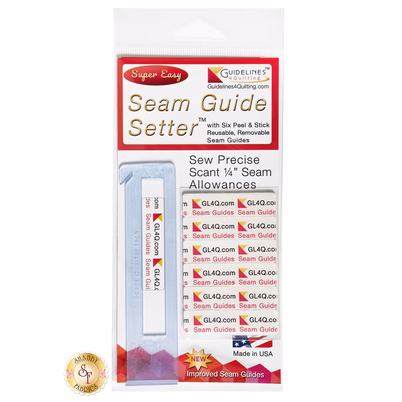 A photo of the Super Easy Seam Guide Setter in its packaging, isolated on a white background.