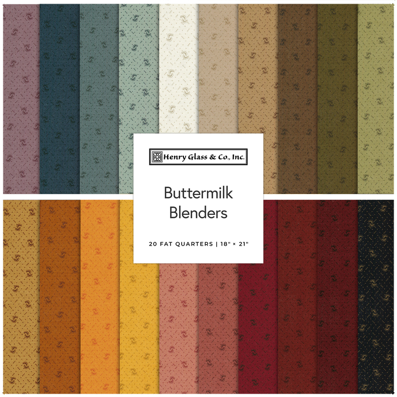 Collage of the Fat Quarter Bundle in the Buttermilk Blenders collection