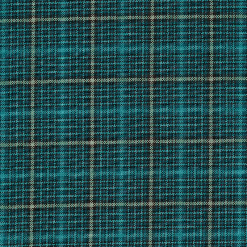 Teal plaid fabric