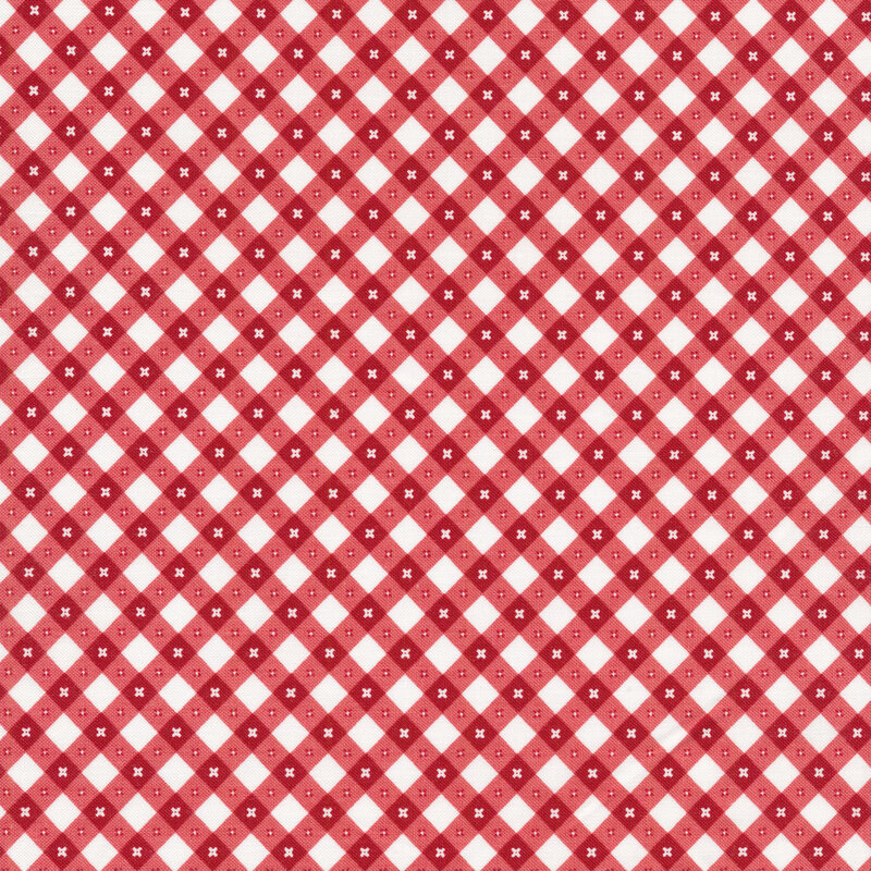 Red and white gingham fabric