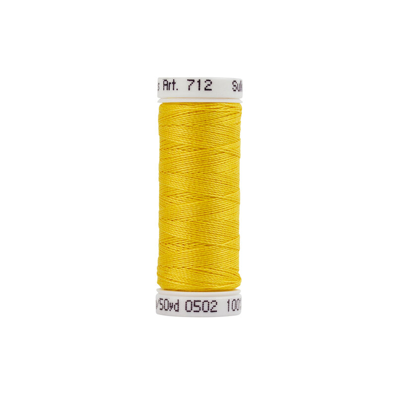 Single isolated spool of Sulky Cotton Petites Thread 712-0502 Cornsilk on a white background