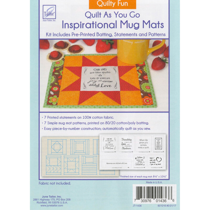 A package of the Quilt As You Go Inspirational Mug Mat - Quilty Fun batting