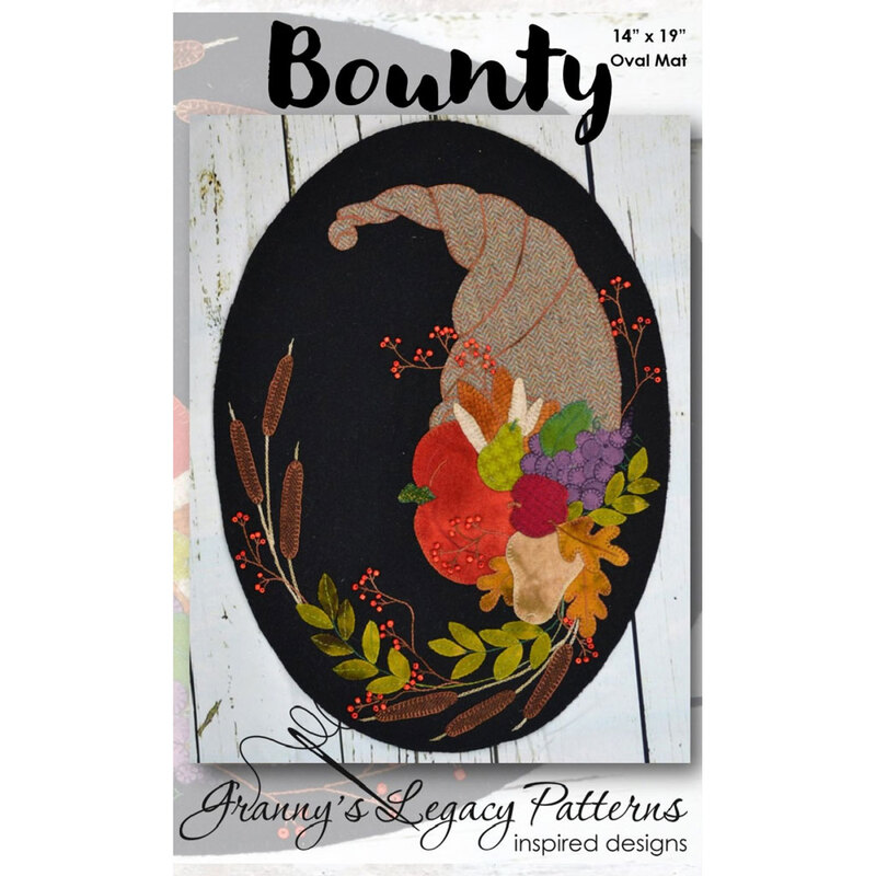 The front of the Bounty wool mat pattern by Granny's Legacy Patterns