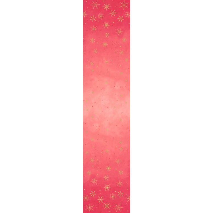 full ombre image of salmon pink ombre pattern with gold metallic snowflakes