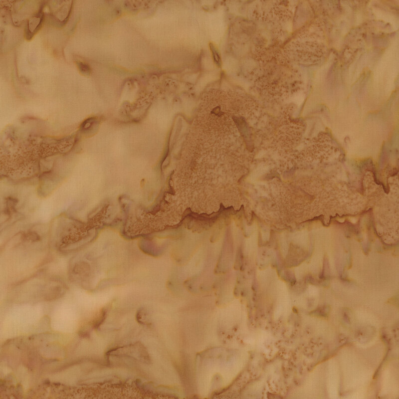 Scan of mottled brown and tan batik fabric