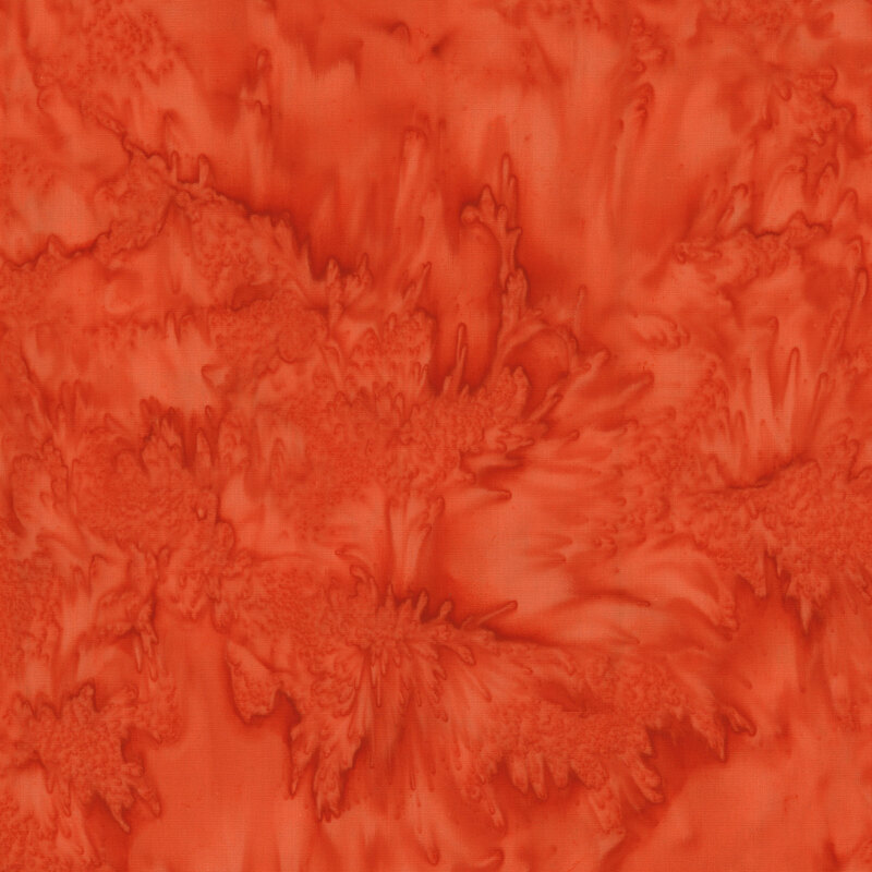 Scan of mottled bright coral red tonal fabric