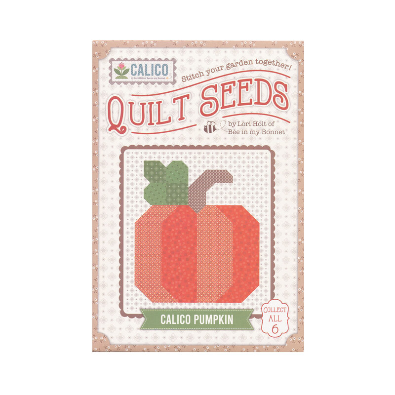 front of keepsake seed packet showing finished pumpkin block