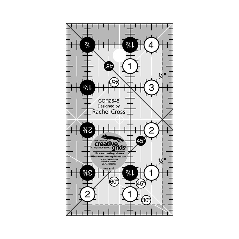 Ruler with measurement and angle marks, labeled with markings to 4-1/2 inches.