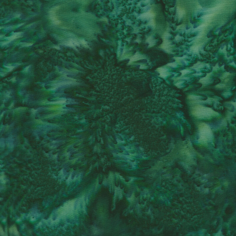 Mottled green and teal batik