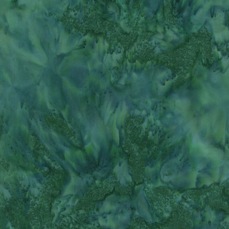 Mottled green and teal batik