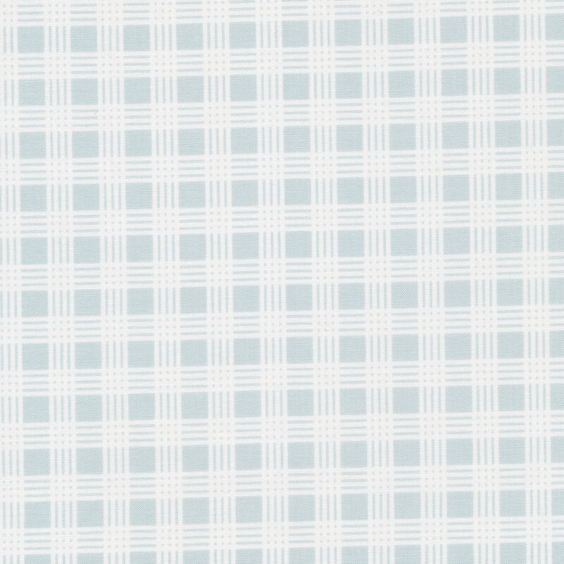 Light blue fabric with white plaid stripes