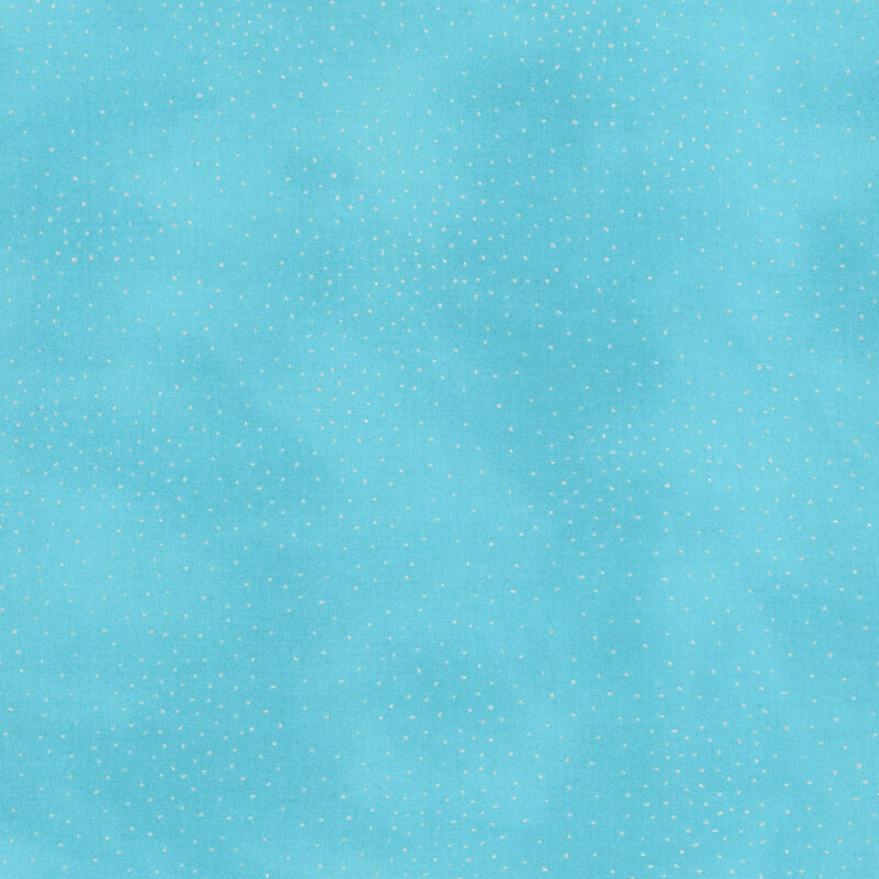 Aqua mottled fabric with scattered silver metallic flecks