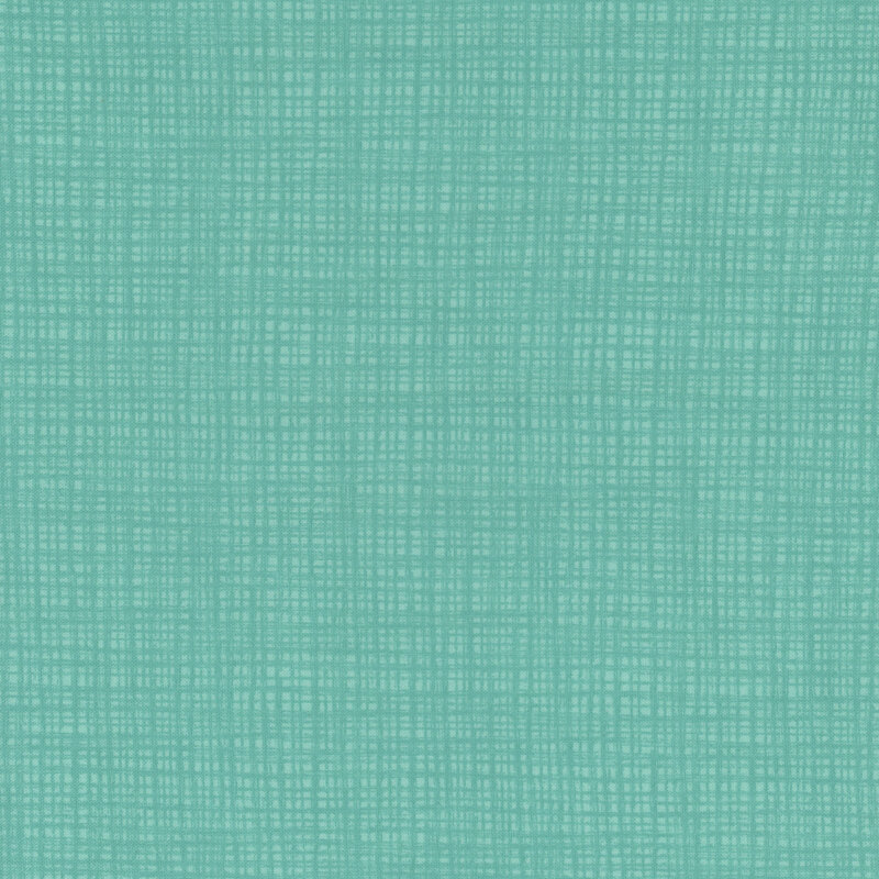 Teal fabric with tonal textured cross hatching