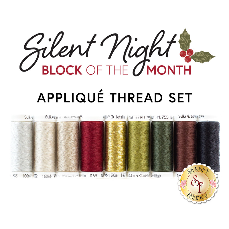 A Silent Night BOM 9pc Appliqué Thread Set.