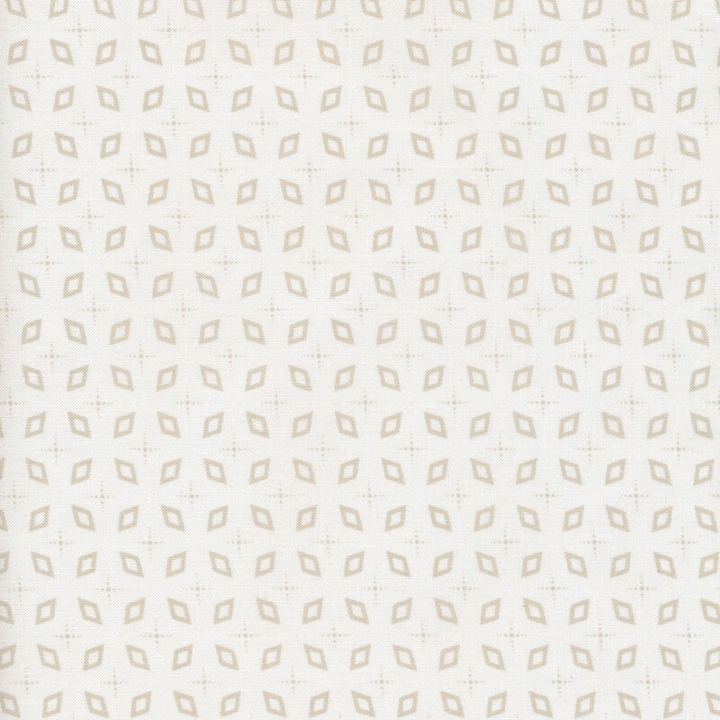 geometric repeating diamond pattern in tonal cream and tan. 