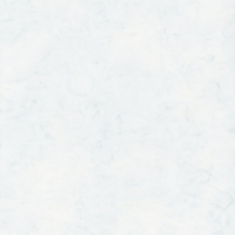 white batik fabric with light grey blue mottling
