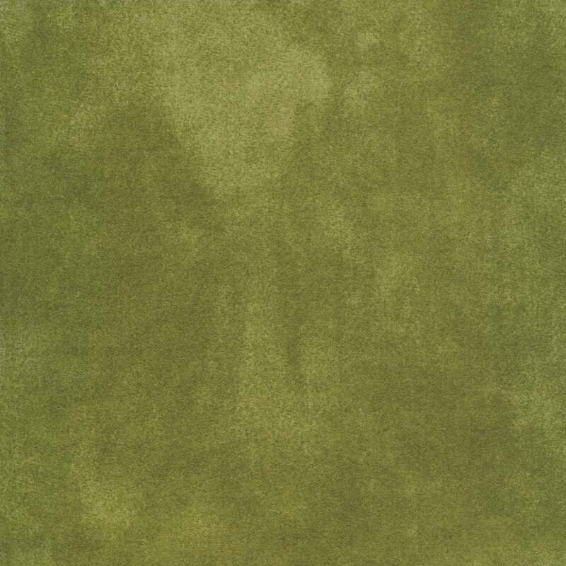 Mottled medium green flannel fabric
