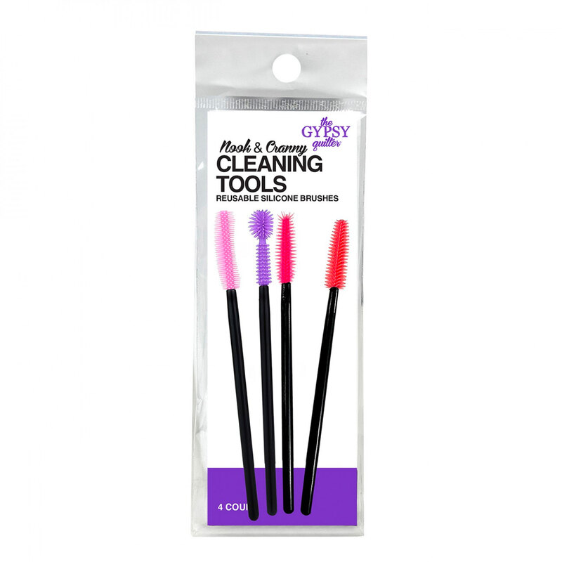 A pack of small pink, purple, and red cleaning brushes by The Gypsy Quilter