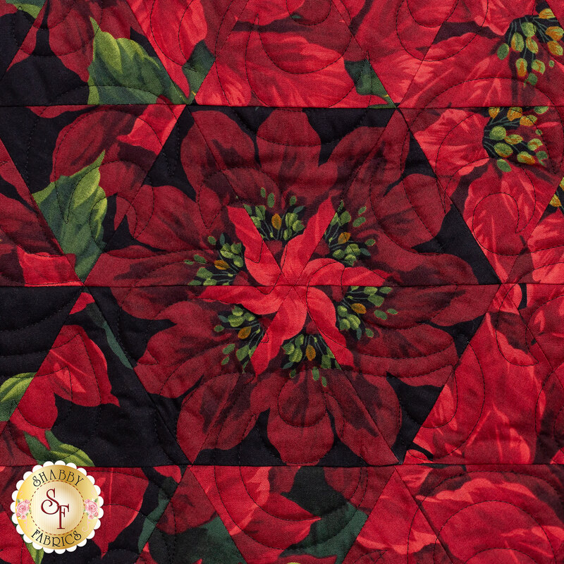 Poinsettia Kaleidoscope Quilt Kit | Shabby Fabrics