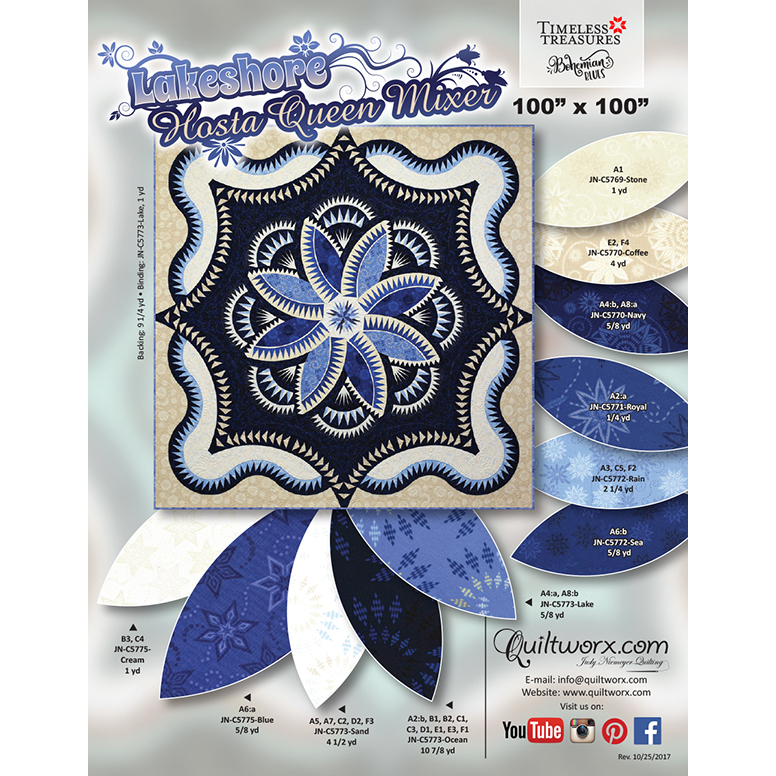 Fire Island Hosta Quilt Pattern By Quiltworx/Judy Niemeyer – Foundation Paper Piecing, Throw Size 74"x74"