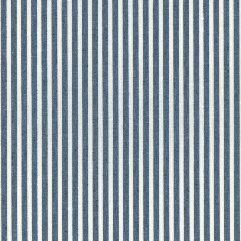 medium blue fabric with white striping