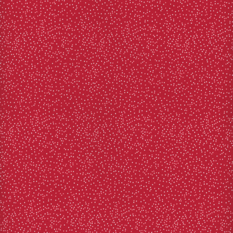 Red fabric with tiny, white and pink dots all over