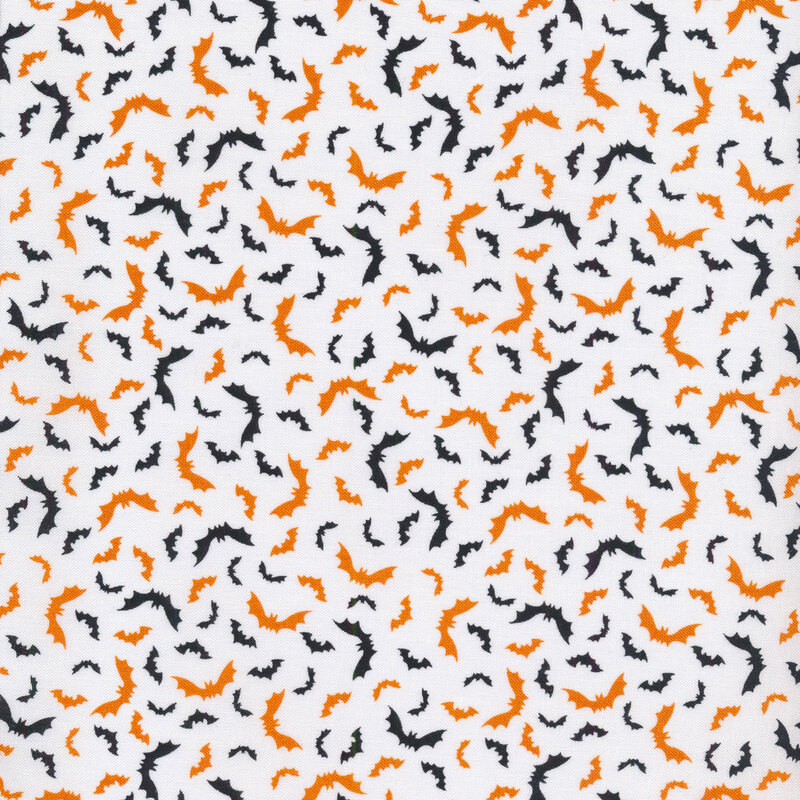 Black and orange bats patterned fabric.