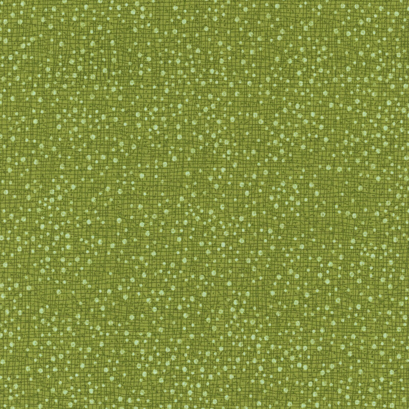 grass green fabric featuring a textured crosshatch pattern and subtle white dotted detailing