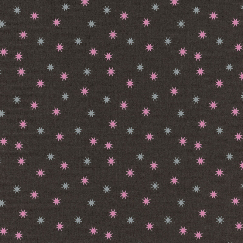 adorable black fabric with scattered purple and blue stars