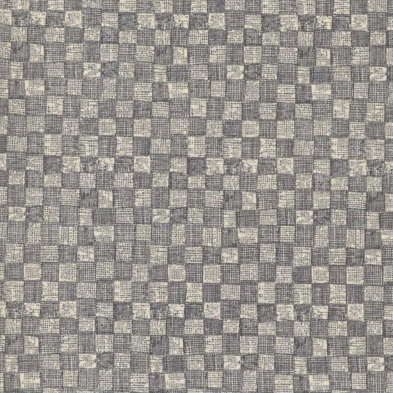 cream and gray checkerboard fabric with a cross hatch texture