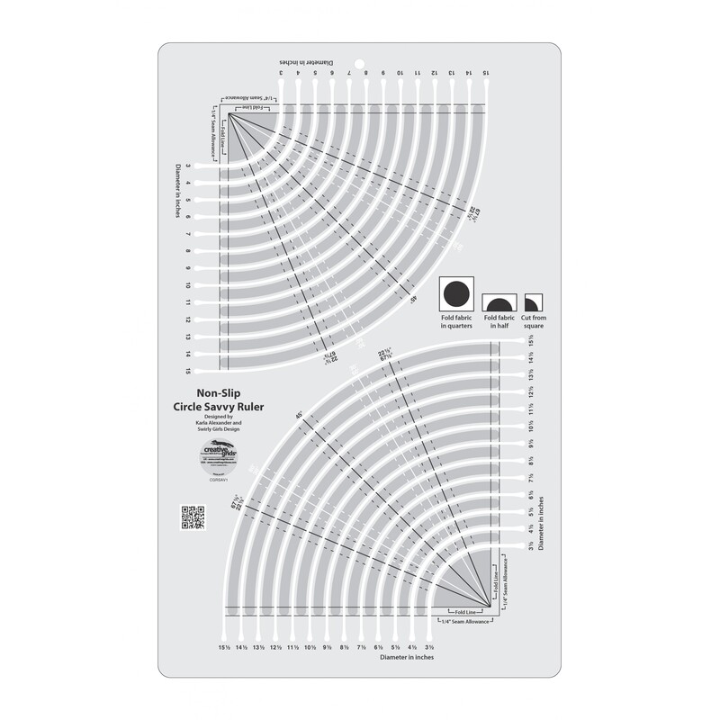 Creative Grids Circle Savvy 11-3/4in x 18-1/2in Quilt Ruler