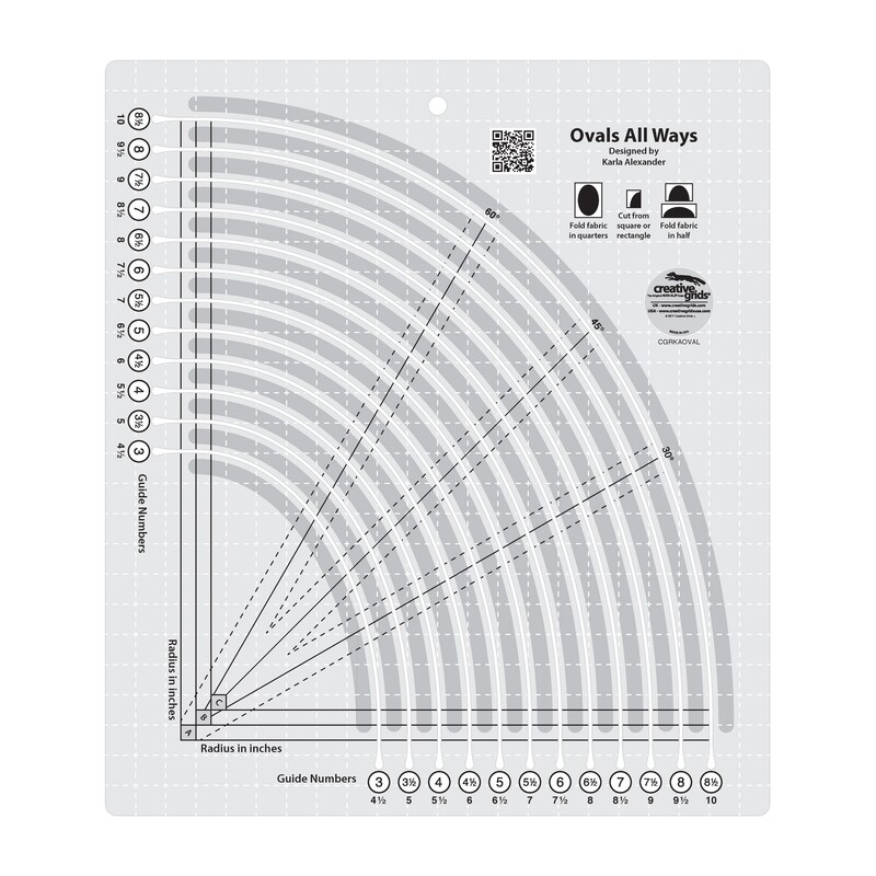 Creative Grids Ovals All Ways Quilt Ruler