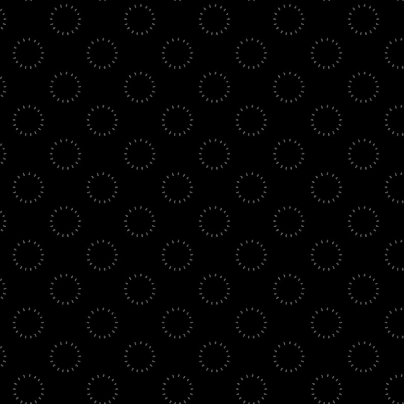 Tonal black fabric with polka dot circle outlines made up of tiny dots