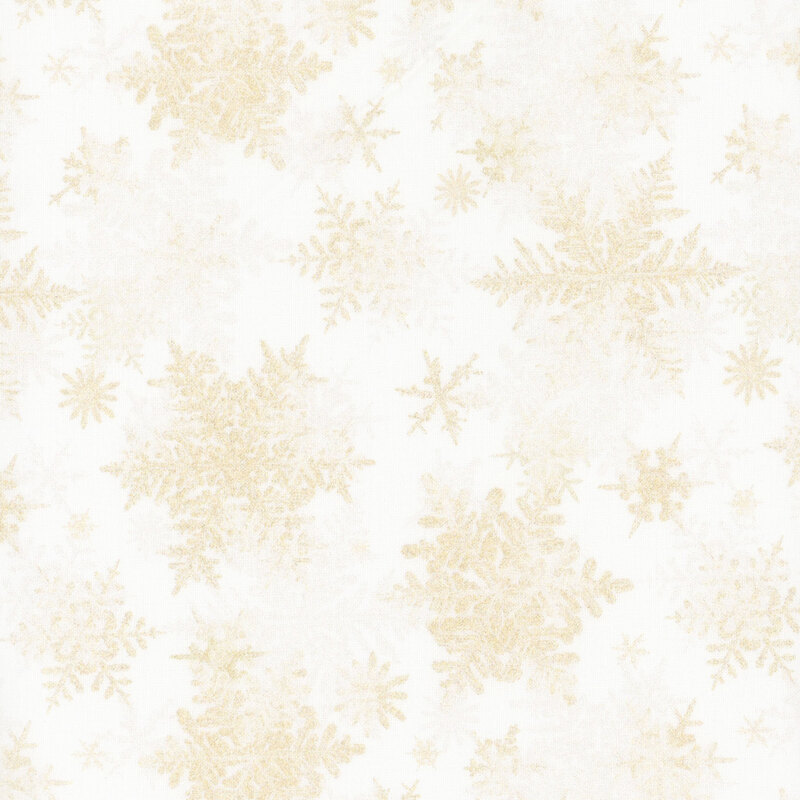 cream fabric featuring scattered tonal snowflakes