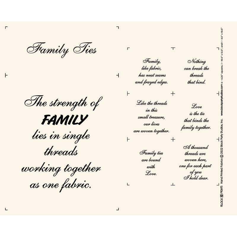 A digital rendering of the full panel, detailing words of gratitude surrounding family