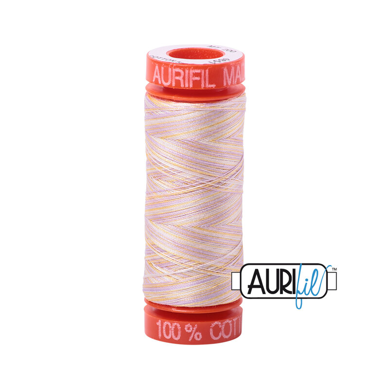 Bari thread on an orange spool, isolated on a white background