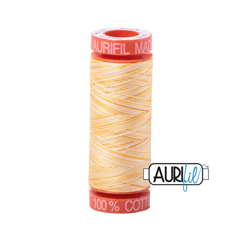 Limoni di Monterosso thread on an orange spool, isolated on a white background